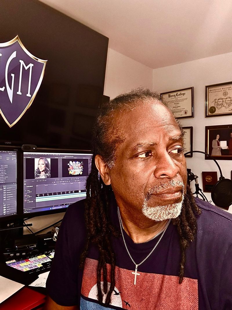Henry V. Lyons, Jr. in his multimedia workspace
